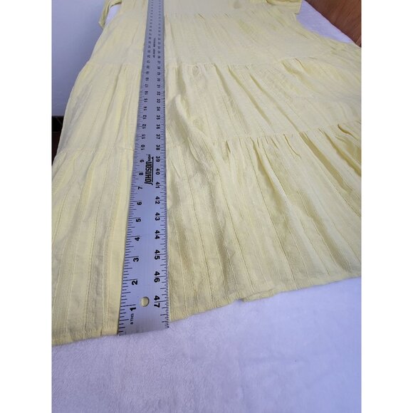 J. Jill Womens Pineapple Yellow Short Sleeve Tiered V-Neck Midi Dress Large New - Picture 8 of 9